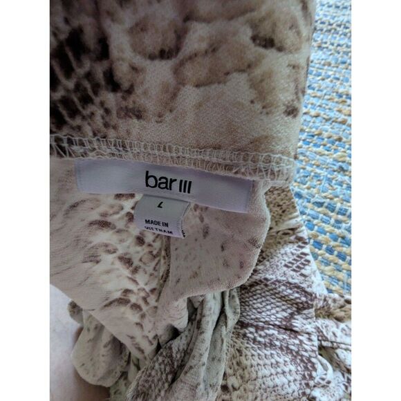 Python Snakeskin Palazzo Pants L Wide Leg Large Tie Front Animal Print Mobwife - Picture 3 of 8